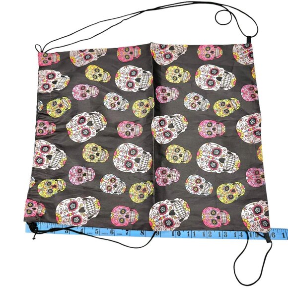Drawstring Backpack Colorful Sugar Skull 16 x 13 Greenbrier Intl Adults or Kids - Picture 6 of 6